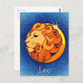 Leo in Blauw Briefkaart (Voorkant / Achterkant)