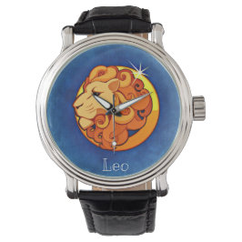Leo in Blauw Horloge
