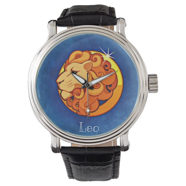 Leo in Blauw Horloge (Voorkant)