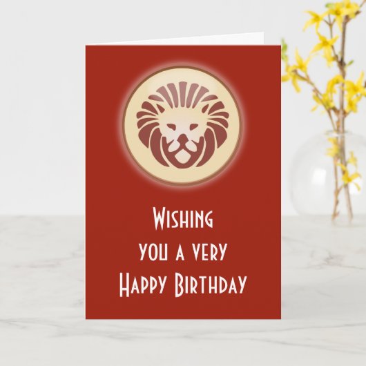 Leo Juli Augustus Verjaardag met sterrenbeeld Leeu Kaart (Gele Bloem)