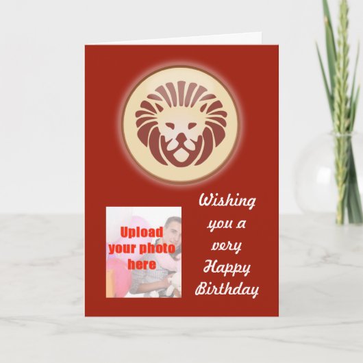Leo Juli Birthday met zodiaal teken lion Kaart (Voorkant)