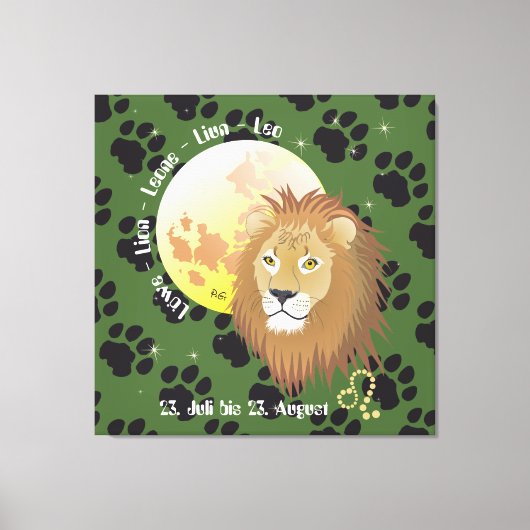 Leo July 23 to August 22 Canvas Afdruk (Voorkant)