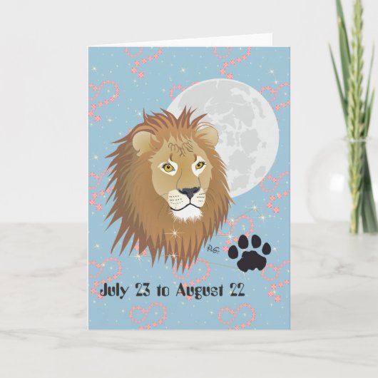 Leo July 23 to August 22 Greeting Card Kaart (Voorkant)