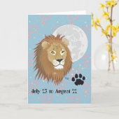 Leo July 23 to August 22 Greeting Card Kaart (Gele Bloem)