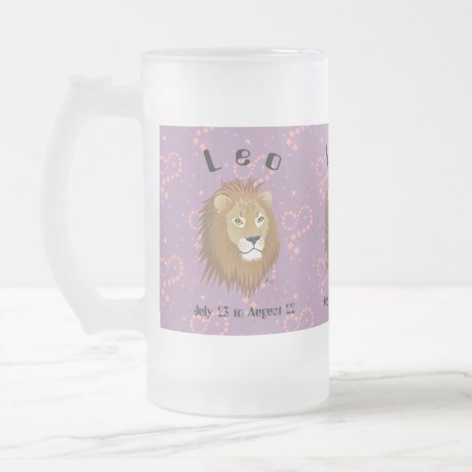Leo July 23 to August 22 Mug Matglas Bierpul (Links)
