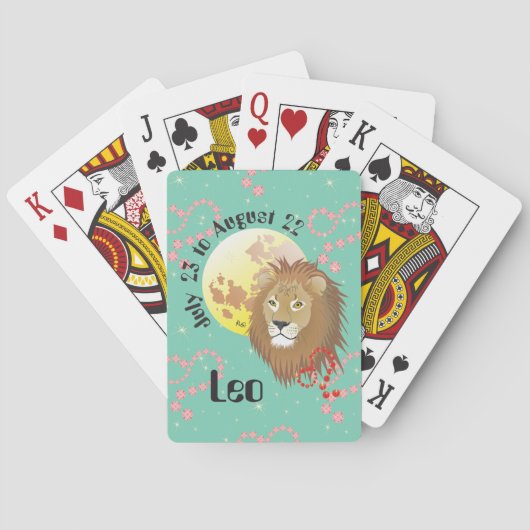 Leo July 23 to August 22 playing cards Pokerkaarten (Achterkant)