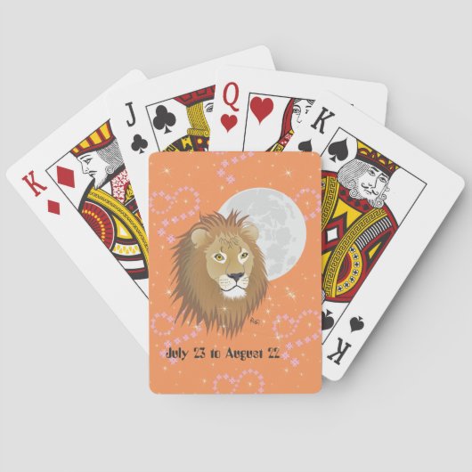 Leo July 23 to August 22 playing cards Speelkaarten (Achterkant)