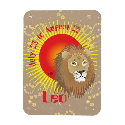 Leo July 23 to August 22 Premium Flexi Magnet Magneet (Verticaal)