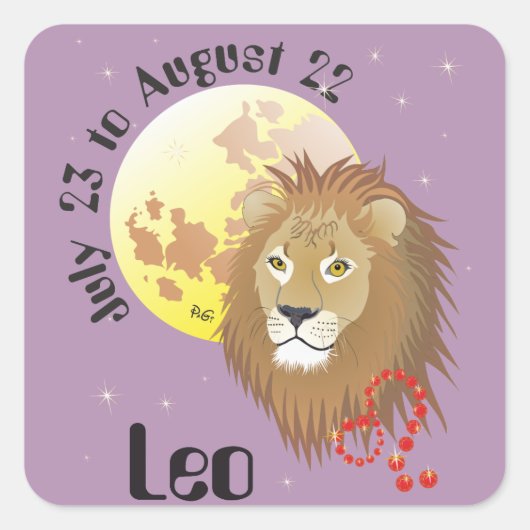 Leo July 23 to August 22 Stickers (Voorkant)