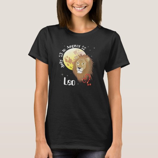 Leo July 23 to August 22 T-shirt (Voorkant)