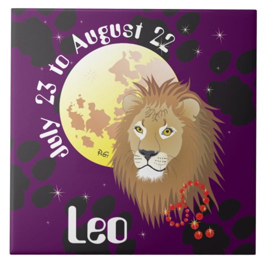 Leo July 23 to August 22 Tile Tegeltje (Voorkant)