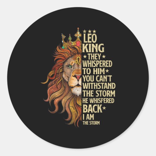 Leo King They Whispered To Him You Cant With Stand Ronde Sticker (Voorkant)