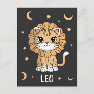 Leo Kitten: Een brullende ster Schattig Leo Zodiac Briefkaart