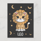 Leo Kitten: Een brullende ster Schattig Leo Zodiac Briefkaart (Voorkant)