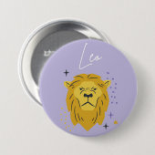 Leo knop badge  ronde button 7,6 cm (Voorkant /achterkant)