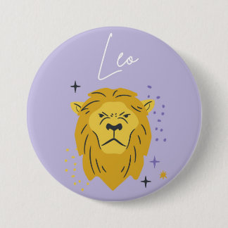 Leo knop badge ronde button 7,6 cm