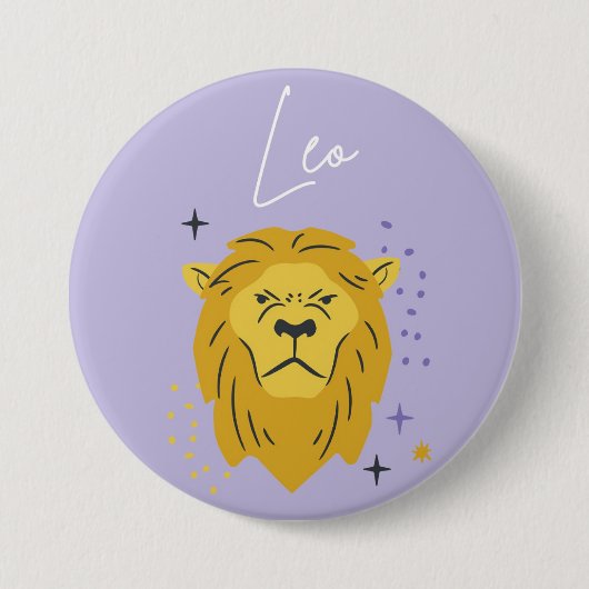 Leo knop badge  ronde button 7,6 cm (Voorkant)