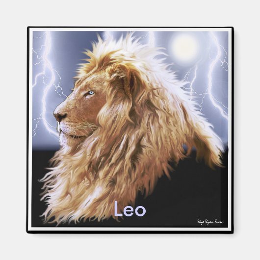 "LEO" Leeuw Astrologie Kunstmagneet Magneet (Voorkant)