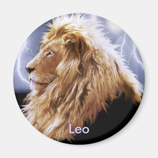 "LEO" Leeuw Astrologie Kunstmagneet Magneet (Voorkant)
