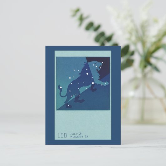 Leo Leeuw Constellation  Zodiac Astrologie Briefkaart (Staand voorkant)