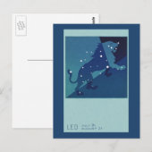 Leo Leeuw Constellation  Zodiac Astrologie Briefkaart (Voorkant / Achterkant)