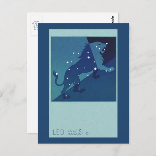 Leo Leeuw Constellation  Zodiac Astrologie Briefkaart (Voorkant / Achterkant)