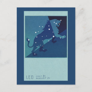 Leo Leeuw Constellation  Zodiac Astrologie Briefkaart