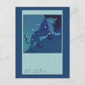 Leo Leeuw Constellation  Zodiac Astrologie Briefkaart (Voorkant)