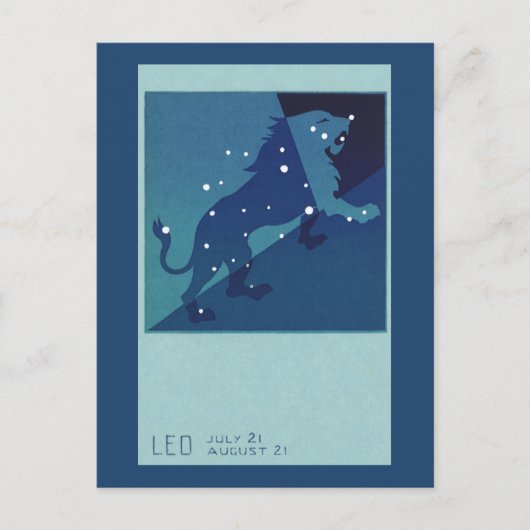 Leo Leeuw Constellation  Zodiac Astrologie Briefkaart (Voorkant)