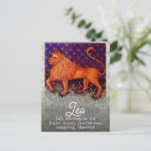 Leo Leeuw Zodiac Teken Horoscoop Verjaardagsfeest Briefkaart (Staand voorkant)