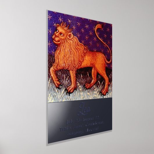 Leo Leeuw Zodiac Teken Horoscoop Verjaardagsfeest Folie Afdrukken (Laagn)