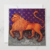 Leo Leeuw Zodiac Teken Horoscoop Verjaardagsfeest Kaart (Voorkant)