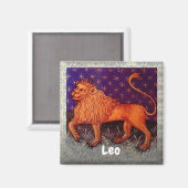 Leo Leeuw Zodiac Teken Horoscoop Verjaardagsfeest Magneet (Voorkant / Achterkant)