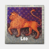 Leo Leeuw Zodiac Teken Horoscoop Verjaardagsfeest Magneet (Voorkant)