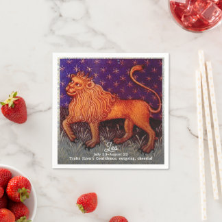 Leo Leeuw Zodiac Teken Horoscoop Verjaardagsfeest Servet