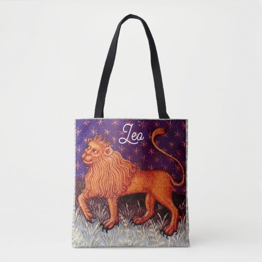 Leo Leeuw Zodiac Teken Horoscoop Verjaardagsfeest Tote Bag (Voorkant)