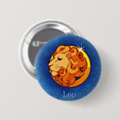 Leo, Leone Ronde Button 5,7 Cm (Voorkant /achterkant)