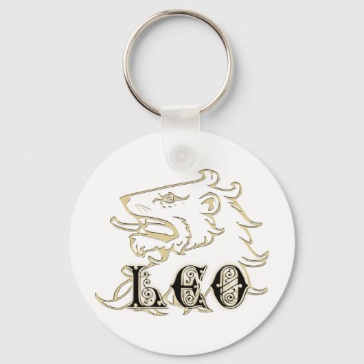 Leo Lion Astrology-teken Sleutelhanger (Voorkant)