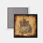 "LEO" Lion Astrology Wildlife Art Magnet (Voorkant / Achterkant)
