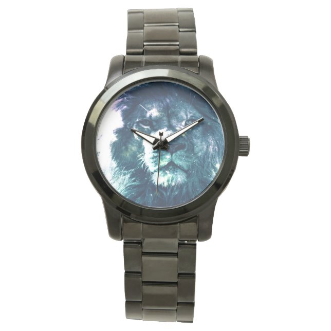 Leo Lion Blauwgroen horloge (Voorkant)