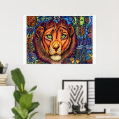 Leo Lion, Calm en Fierce Poster (Thuiskantoor)