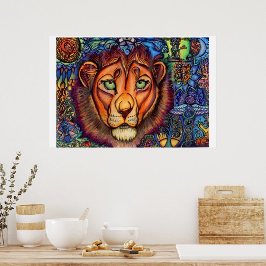 Leo Lion, Calm en Fierce Poster (Keuken)