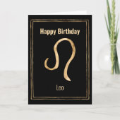 Leo Lion Gold astrology zodiac Happy Birthday Kaart (Voorkant)