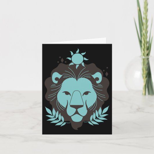 Leo Lion Halloween Zodiac Horoscope Astrologie Kaart (Voorkant)
