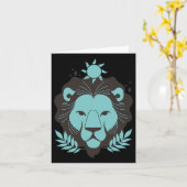 Leo Lion Halloween Zodiac Horoscope Astrologie Kaart (Gele Bloem)