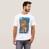 Leo Lion in de nacht T-shirt (Voorkant volledig)