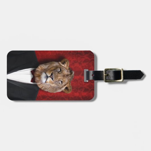 Leo Lion in Koning van het Oerwoud Tuxedo Bagagelabel (Voorkant horizontaal)