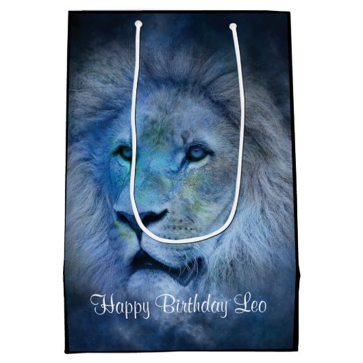 Leo Lion MGB Happy Birthday Medium Cadeauzakje (Achterkant)