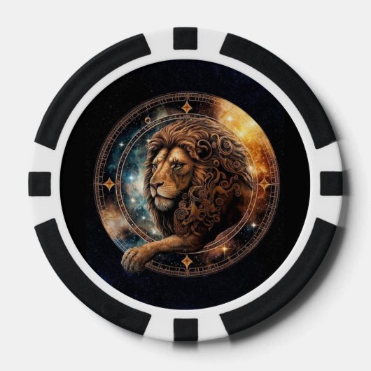 Leo Lion Poker Chips – Zodiac Symbool (Voorkant)