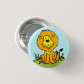 Leo Lion schattige kunstknop Ronde Button 3,2 Cm (Voorkant /achterkant)